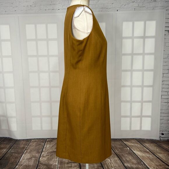 Pret a Porter Suits camel Brown sleeveless Sheath Dress Size 12 - Picture 6 of 8